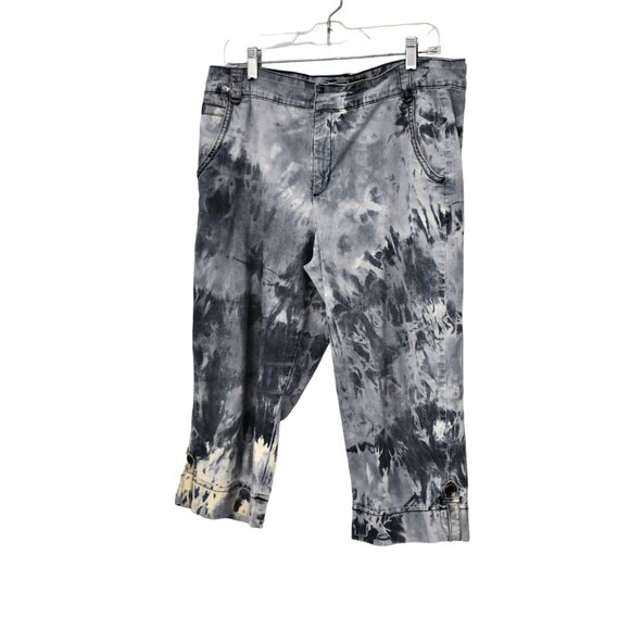 Women's Vintage Gloria Vanderbilt Denim Capri's Custom Bleach Dye Size 14 - Picture 1 of 10